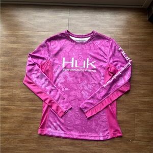 Huk Pink Long Sleeve Performance Shirt